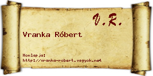 Vranka Róbert névjegykártya